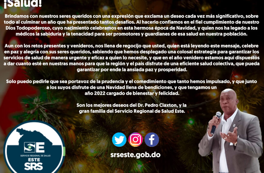 Director SRS Este envia mensaje de Navidad a la regi&oacute;n.