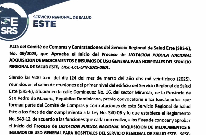 Licitacion para adquisicion de medicamentos e insumos