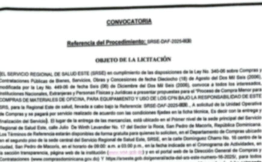 Convocatoria a Licitaci&oacute;n